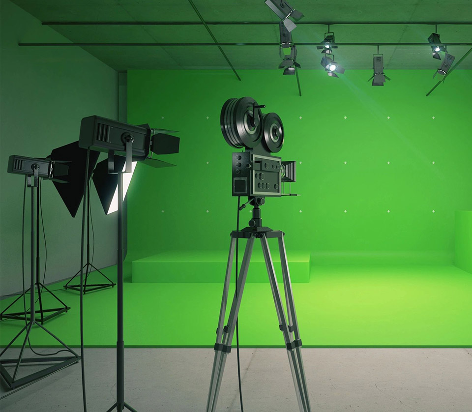 filming green background for effects